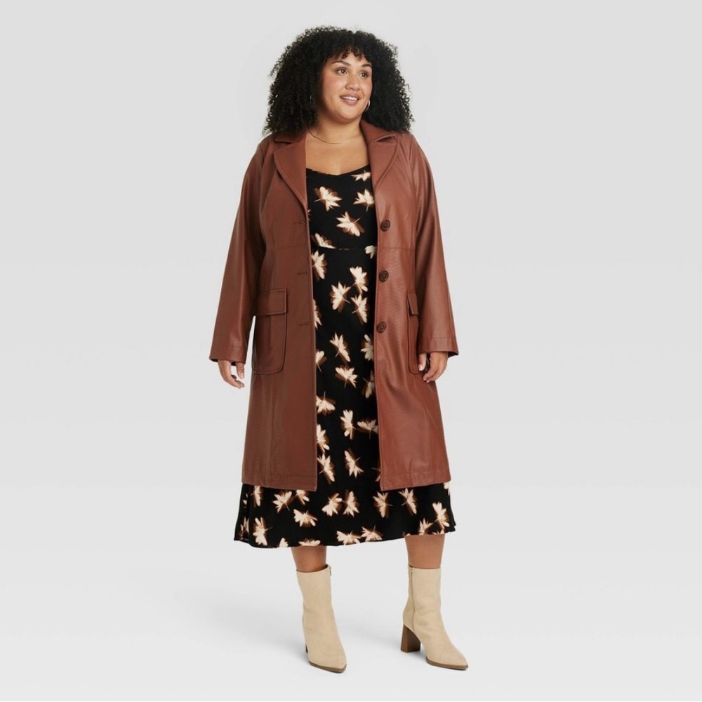 Ava & Viv (Target) - Women's Brown Faux leather Coat